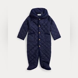Ralph Lauren navy hooded barn bunting sz 3 months